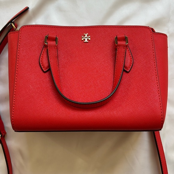 Tory Burch Handbags - Tory Burch Emerson Mini Top Zip Tote (Brilliant Red)